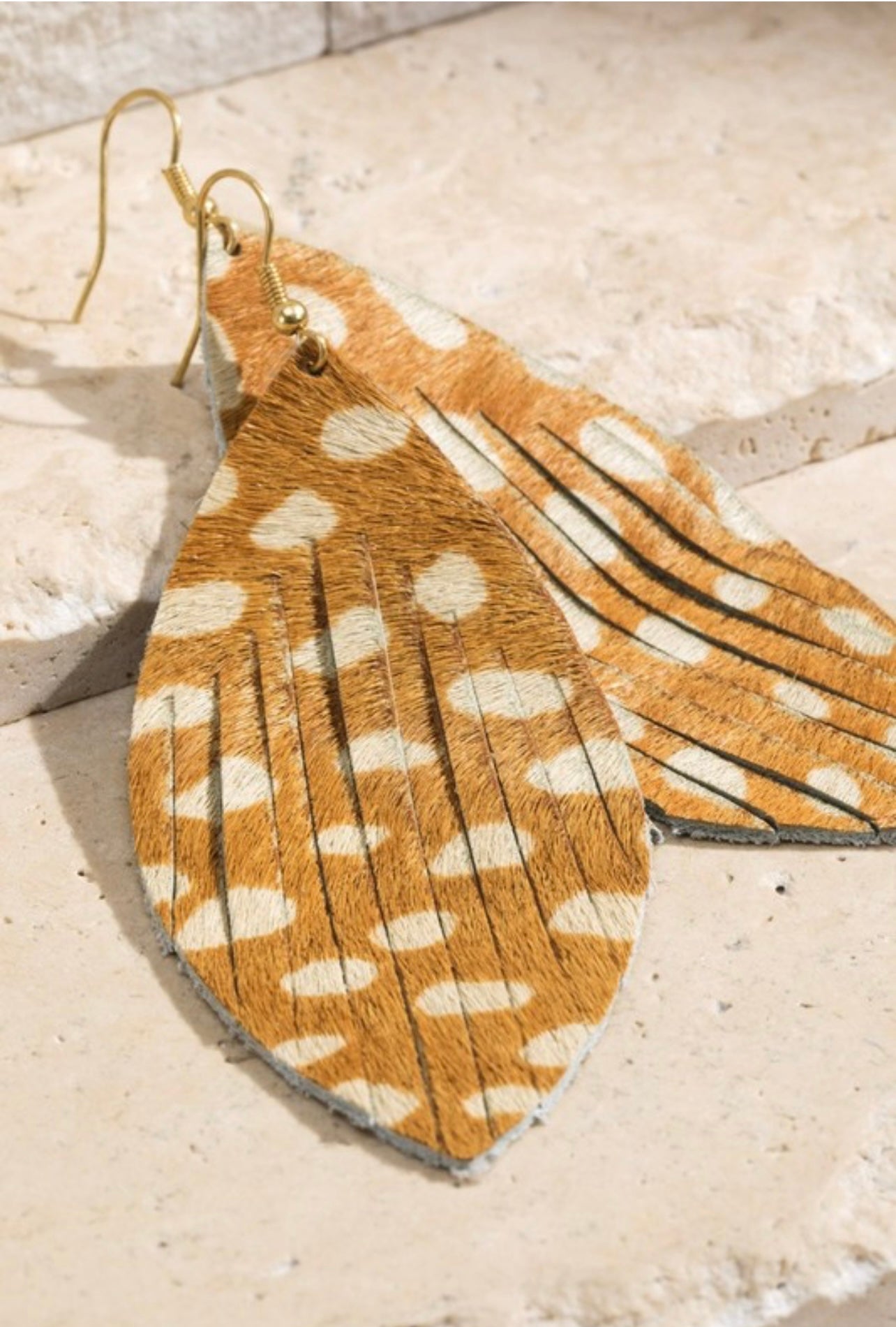 Dalmatian Feather Earrings