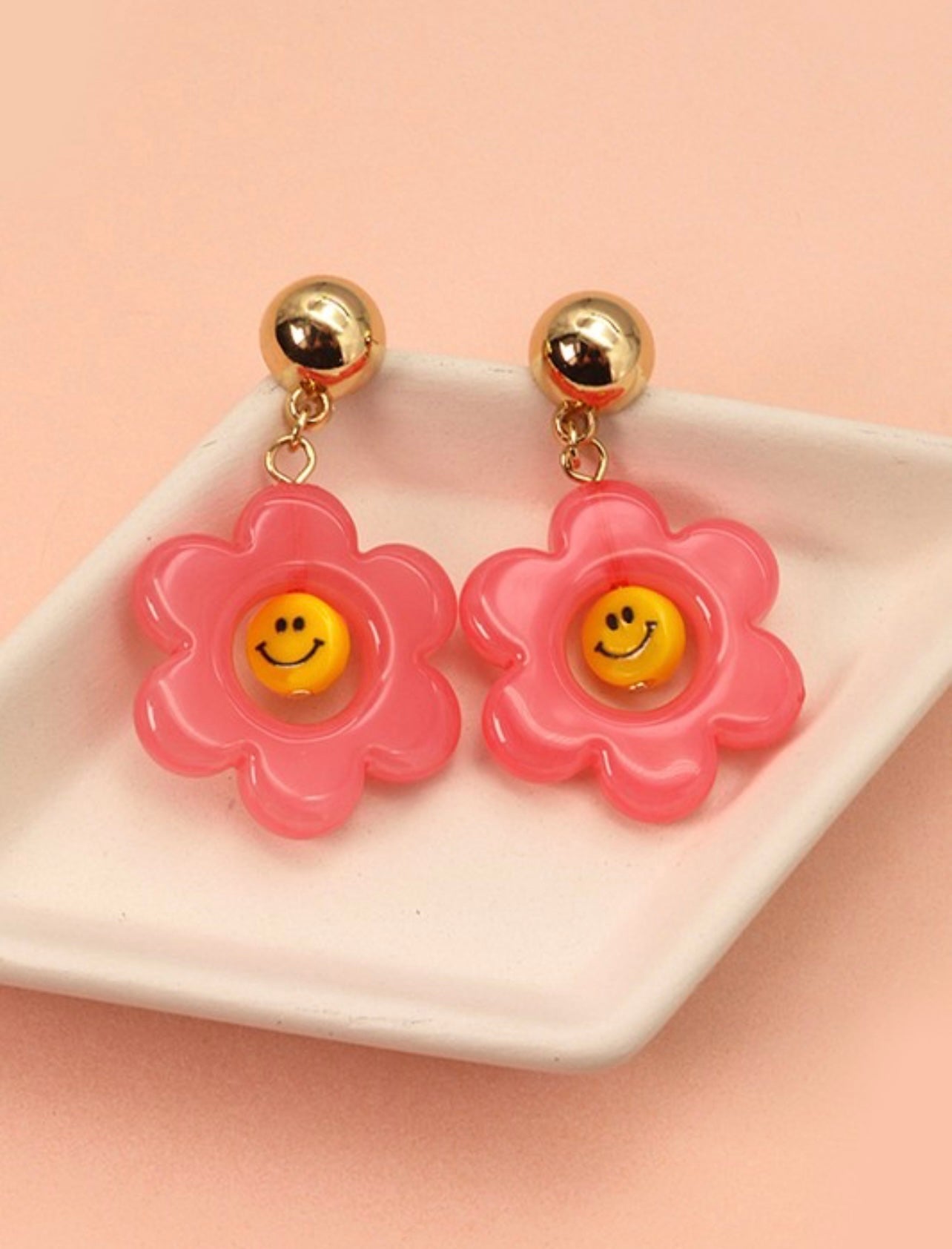 Flower Smiley Earrings