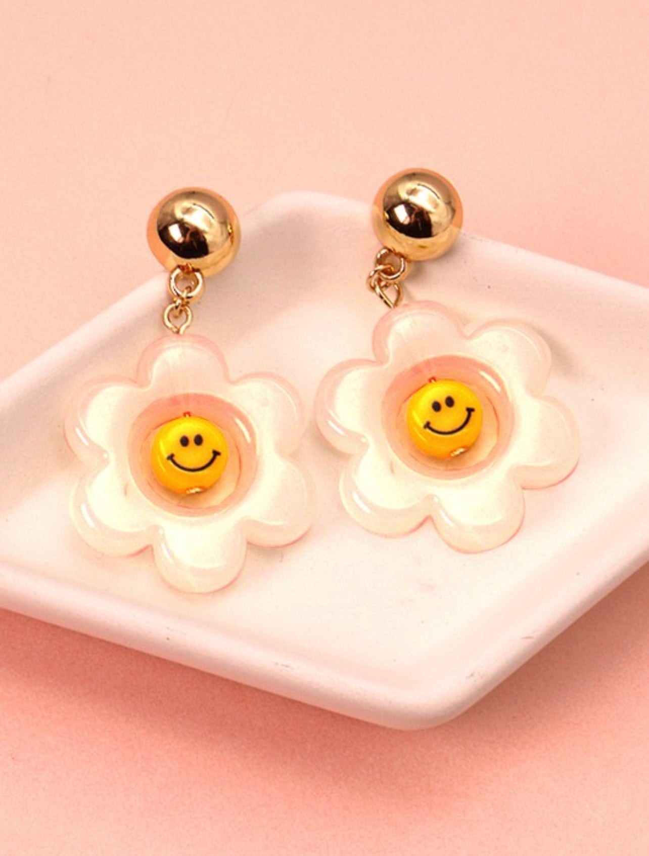 Flower Smiley Earrings