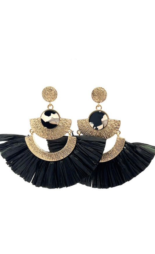 Black Tassel Earrings