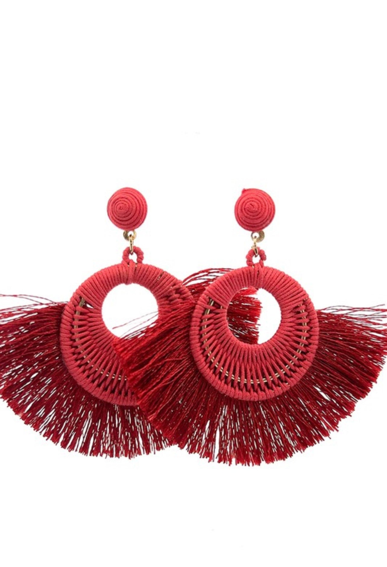 Red Tassel Earrings