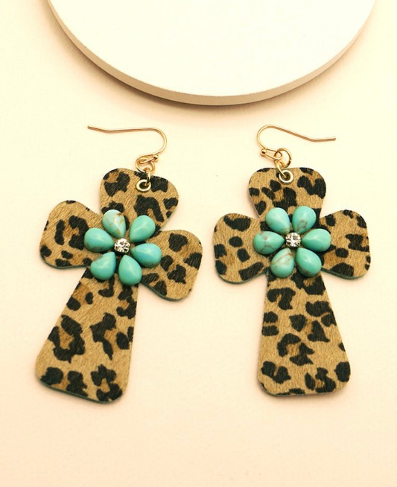 Turquoise Cross Stone Earrings