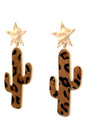 Leopard Cactus Earrings