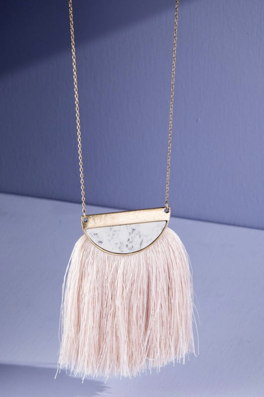 Marble Tassel Necklace