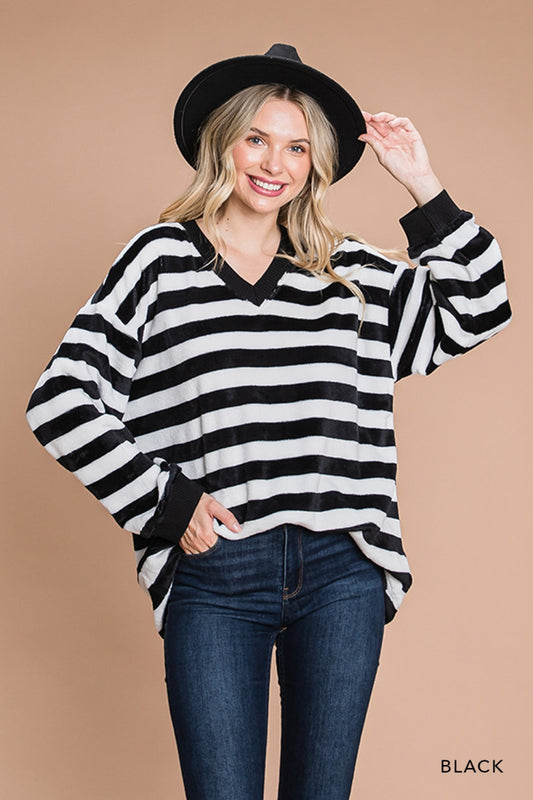 Striped Sherpa Top