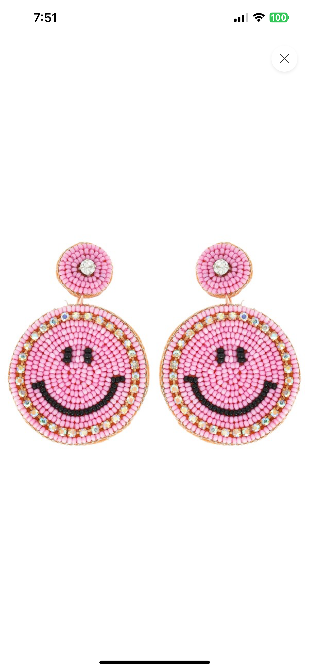 Smiley Seed Bead Earrings