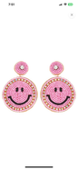 Smiley Seed Bead Earrings