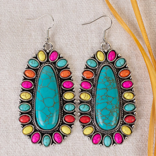 Multi color Squash Blossom Earrings